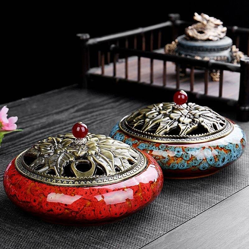 Chinese ceramic incense burner (large)