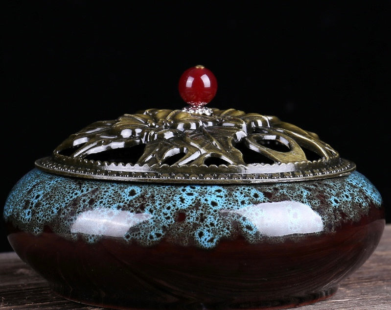 Chinese ceramic incense burner (large)